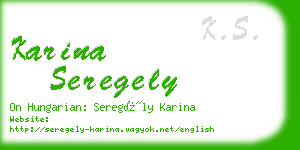 karina seregely business card